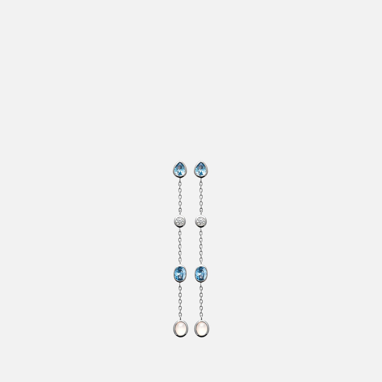 MKF Collection by Mia K. - Celeste Multi-Stone Linear Drop Earrings