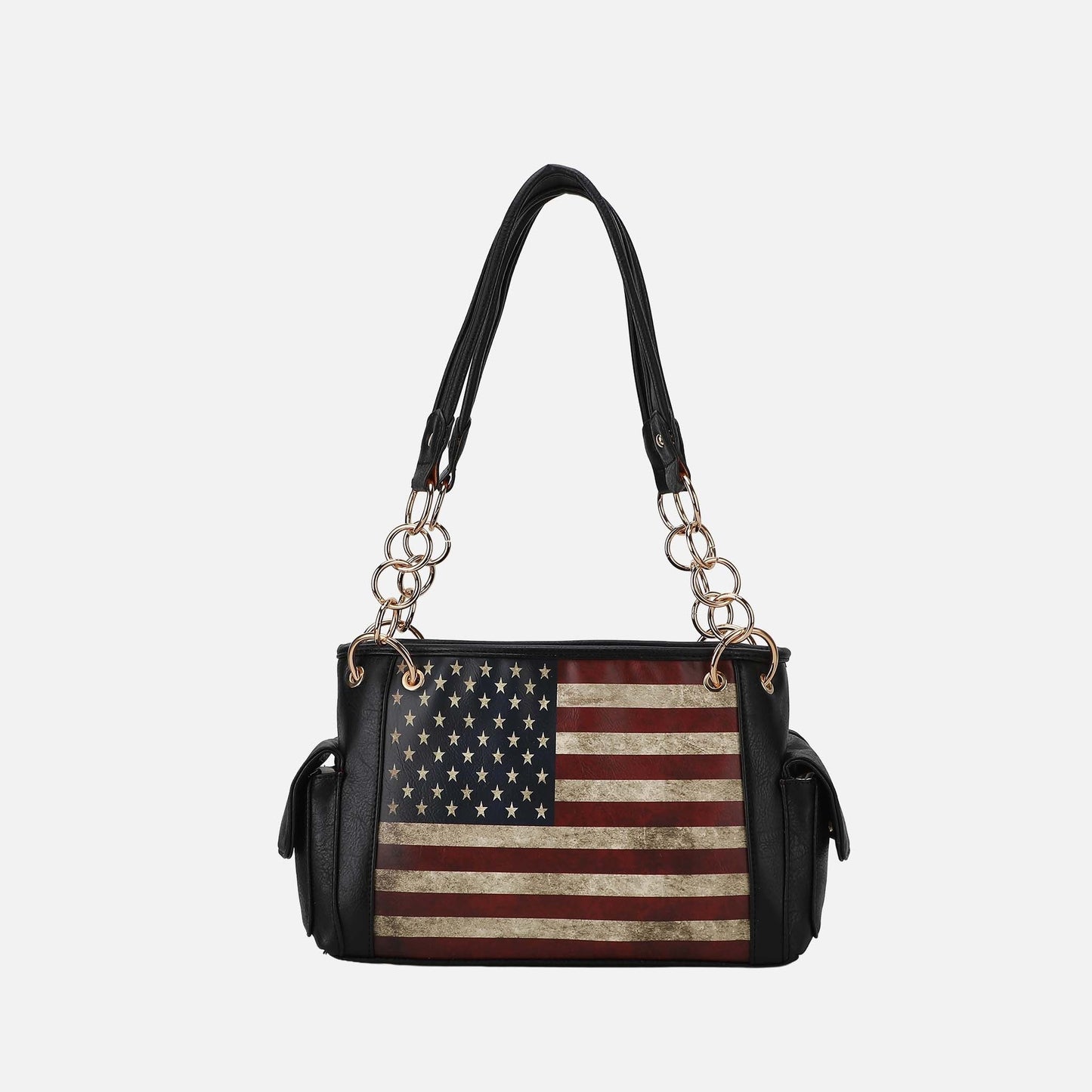 MKF Collection by Mia K. - Alaina Printed Flag Shoulder Bag