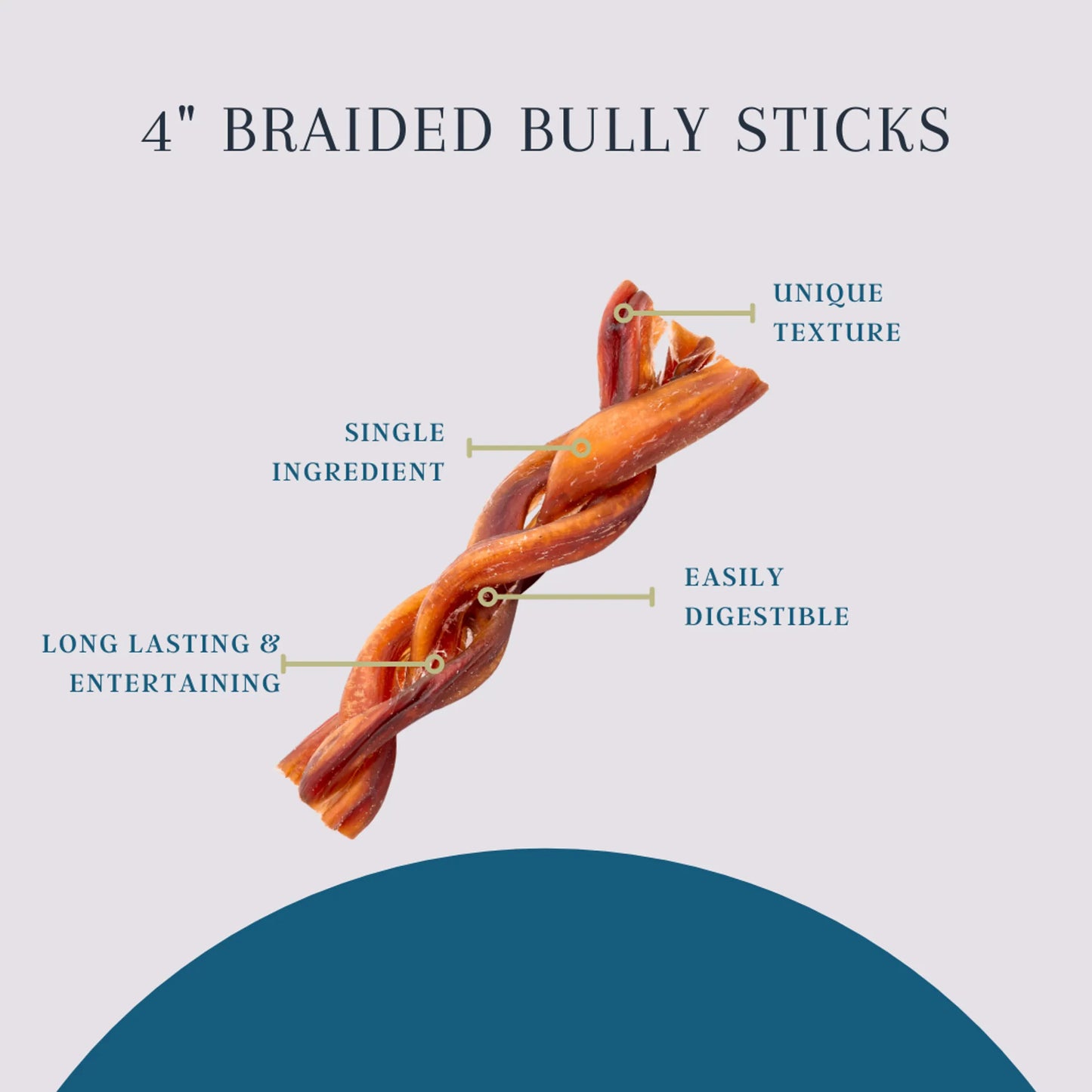 Platinum Pet Treats - 4" Braided Bully Sticks - 8oz