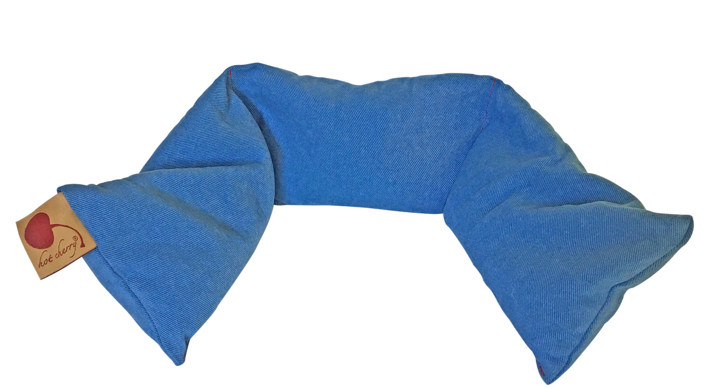 Cherry Ice Blue Denim Neck Wrap in Zip-close Freezer Bag