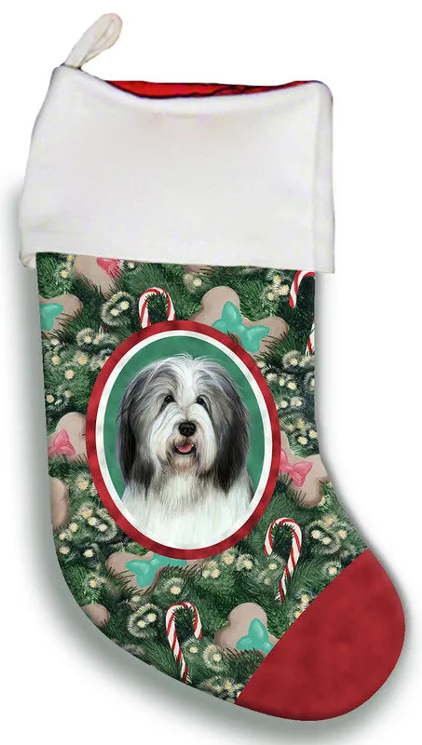 Bearded Collie Blue/White - Best of Breed Christmas Stocking