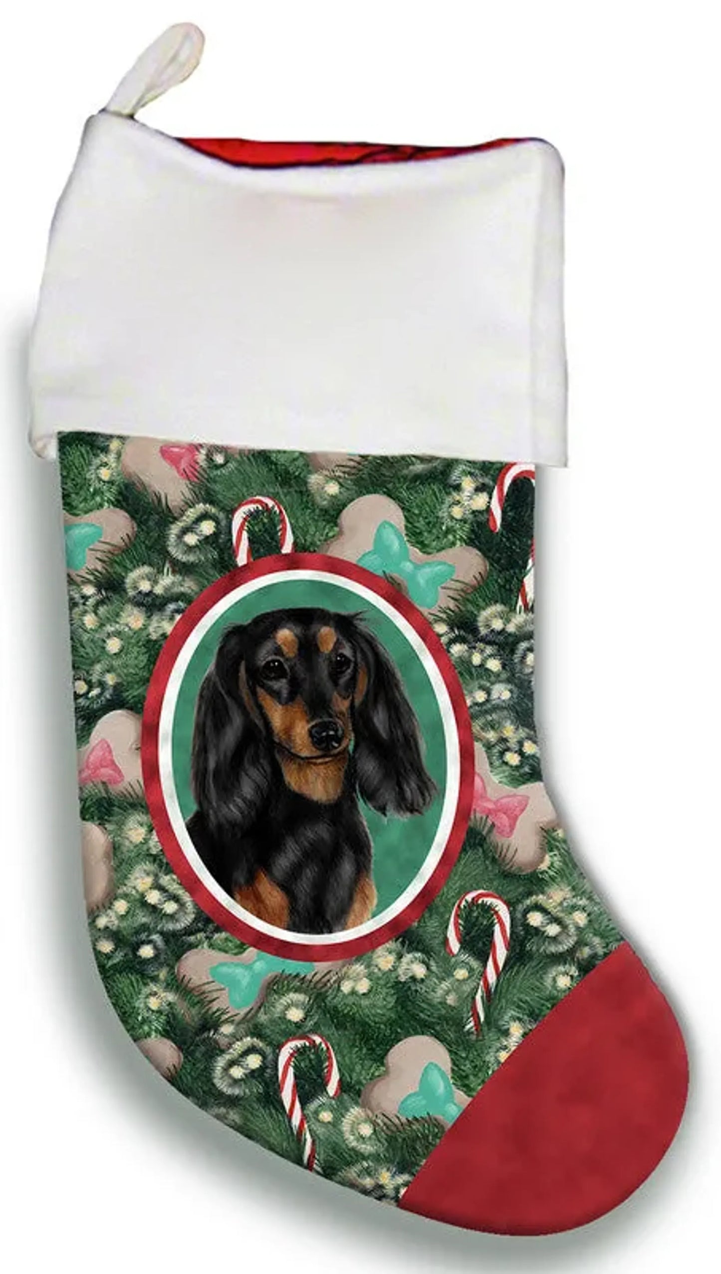 Dachshund B/T Longhair - Best of Breed Christmas Stocking