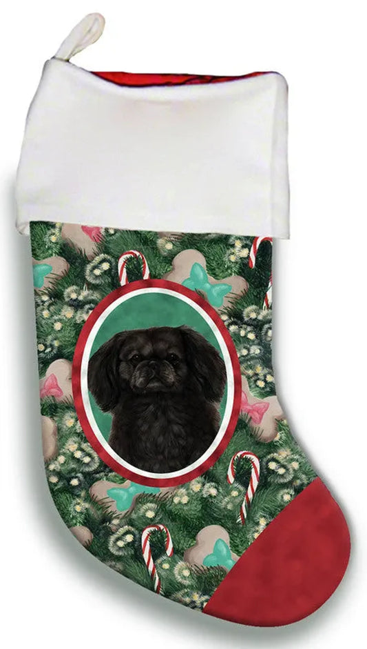 Pekingese Black- Best of Breed Christmas Stocking