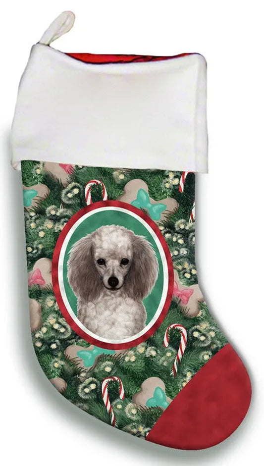 Poodle Silver- Best of Breed Christmas Stocking