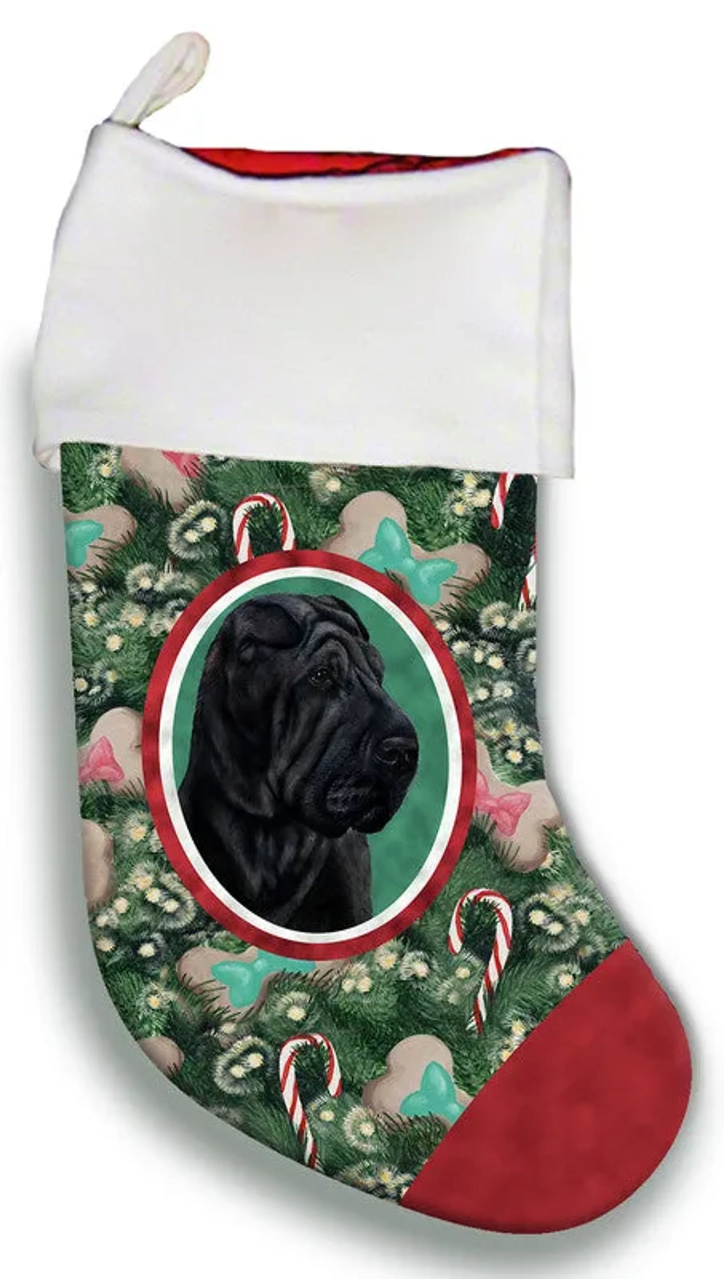 Shar Pei Black- Best of Breed Christmas Stocking