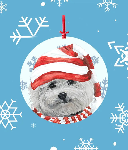 Bichon Frise - Hippie Hound Studios Christmas Tree Ornament