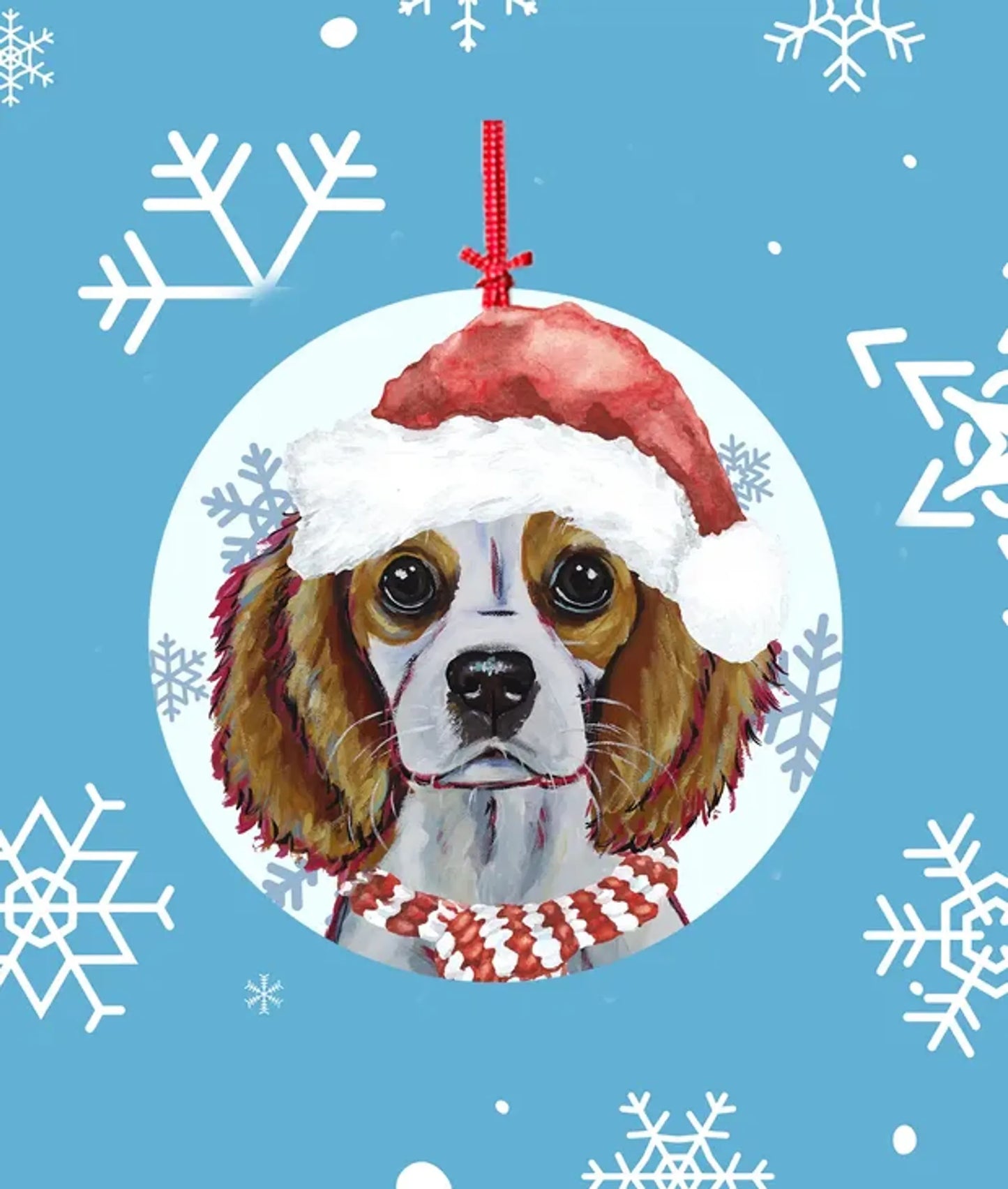 Cavalier King Charles - Hippie Hound Studios Christmas Tree Ornament