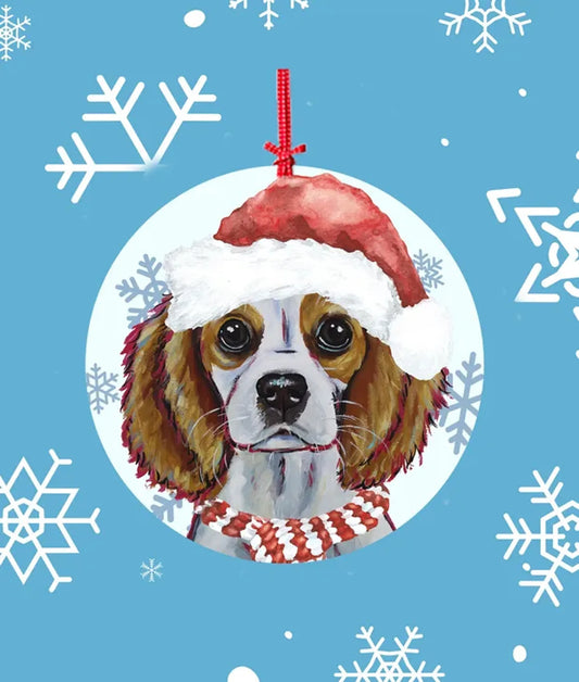 Cavalier King Charles - Hippie Hound Studios Christmas Tree Ornament