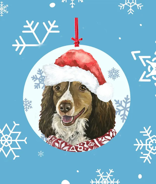 Brittany Spaniel - Hippie Hound Studios Christmas Tree Ornament