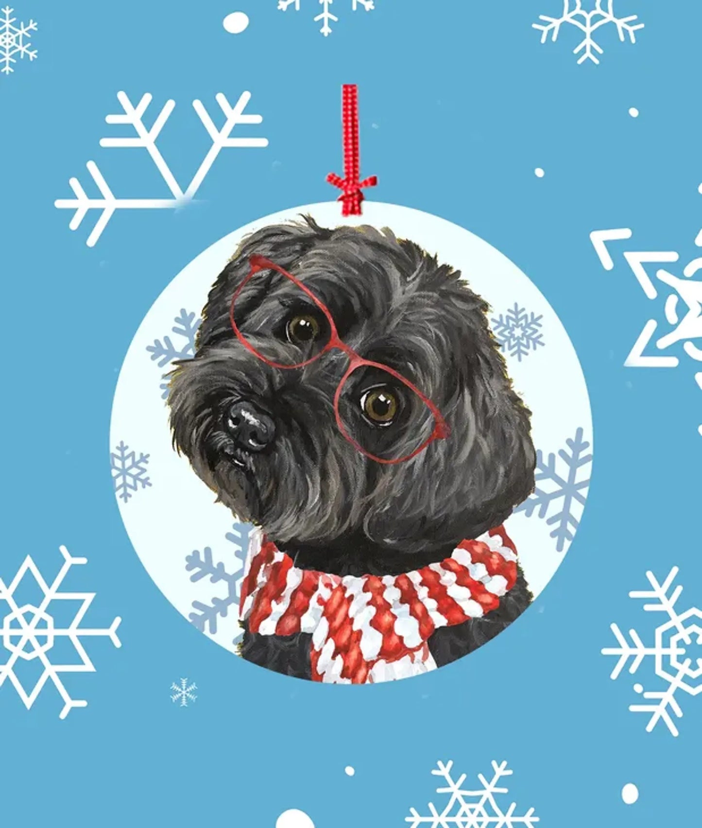 Yorkiepoo - Hippie Hound Studios Christmas Tree Ornament