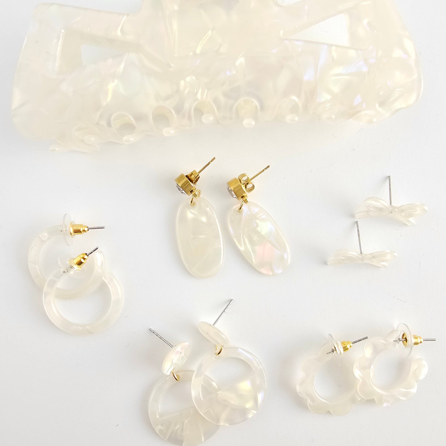 Flora Mini Hoops - Opalite