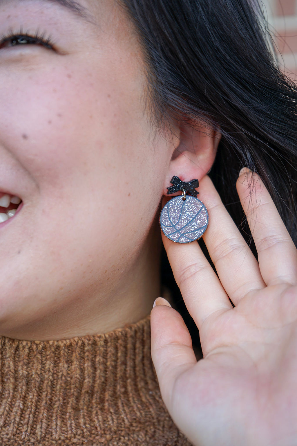 Bow Basketball Earrings