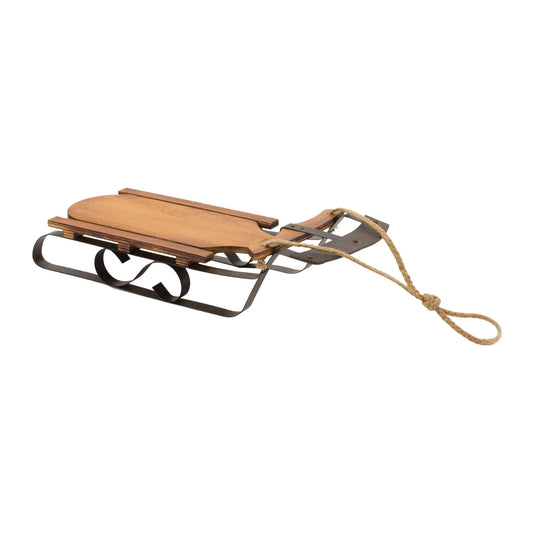 Vintage Wooden Snow Sled  - Materials: Wood; metal | Décor  style: Rustic
