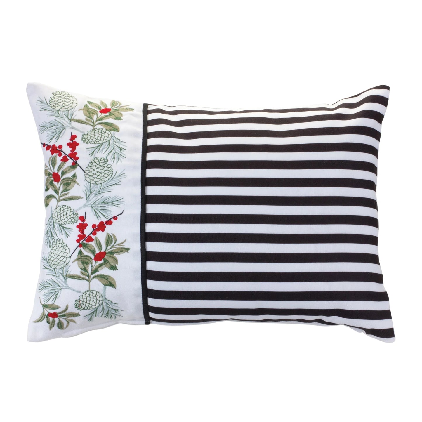 Embroidered Pine Holiday Pillow