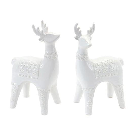 Ceramic Holiday Deer Figurine