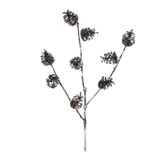 Pine Cone Spray - Pack Of: Set of 12 | Materials: Plastic | Décor style: Rustic