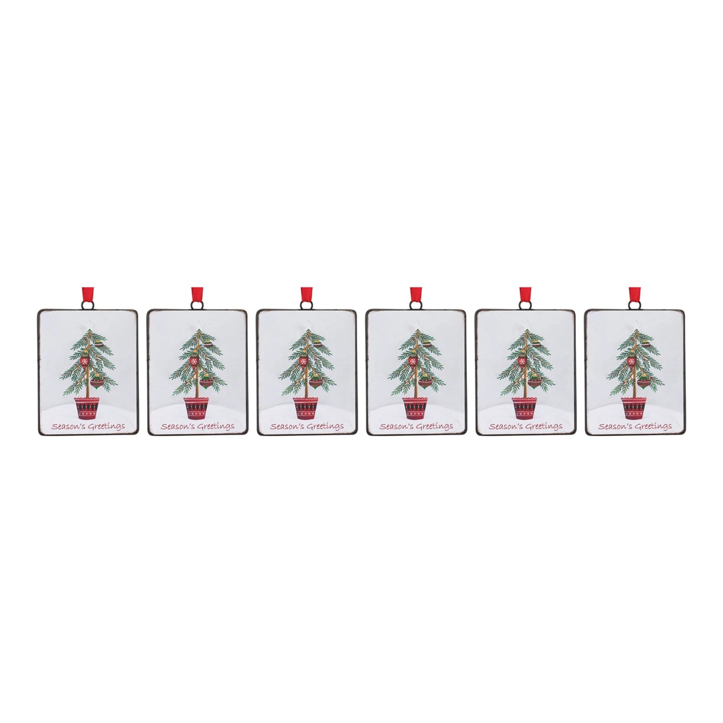 Seasons Greetings Pine Tree Ornament