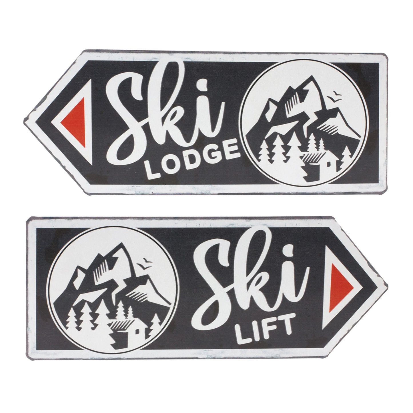 Ski Lift Lodge Sign - Colors: Cream; black
