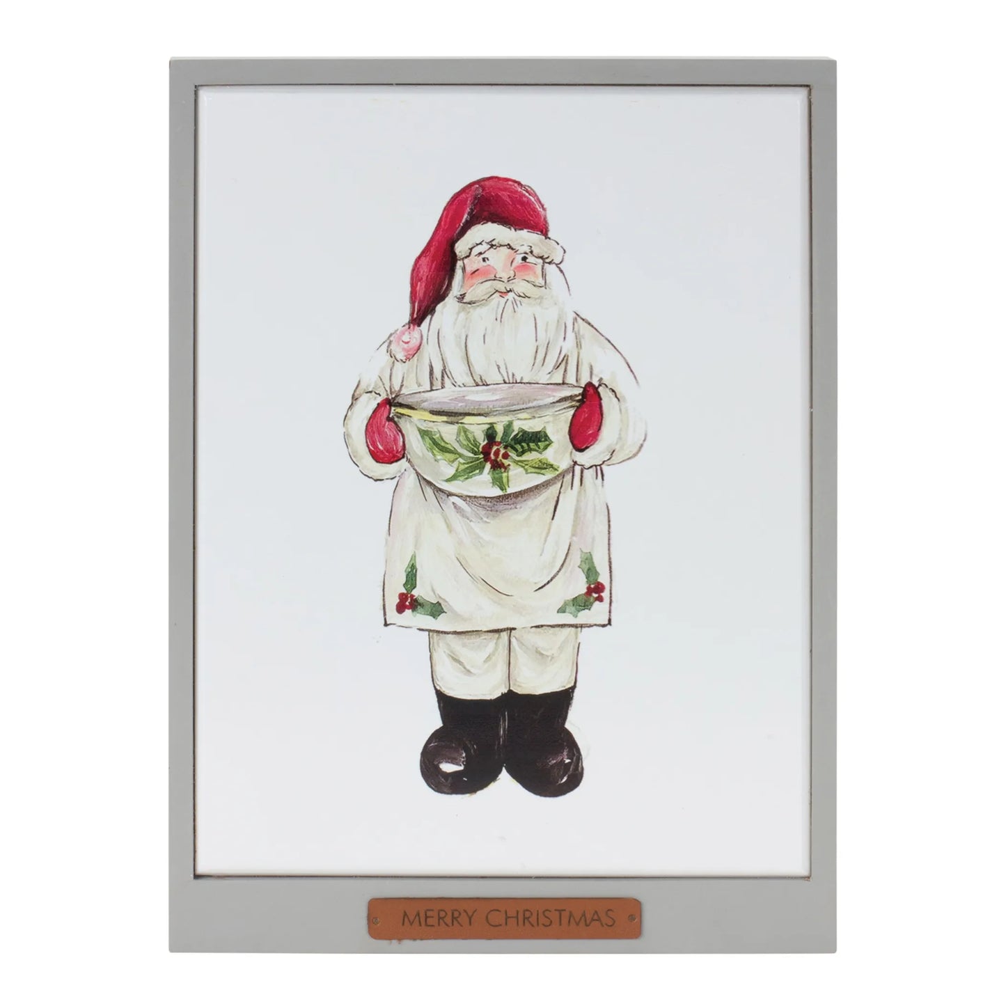 Framed Santa and Snowman Wall Art