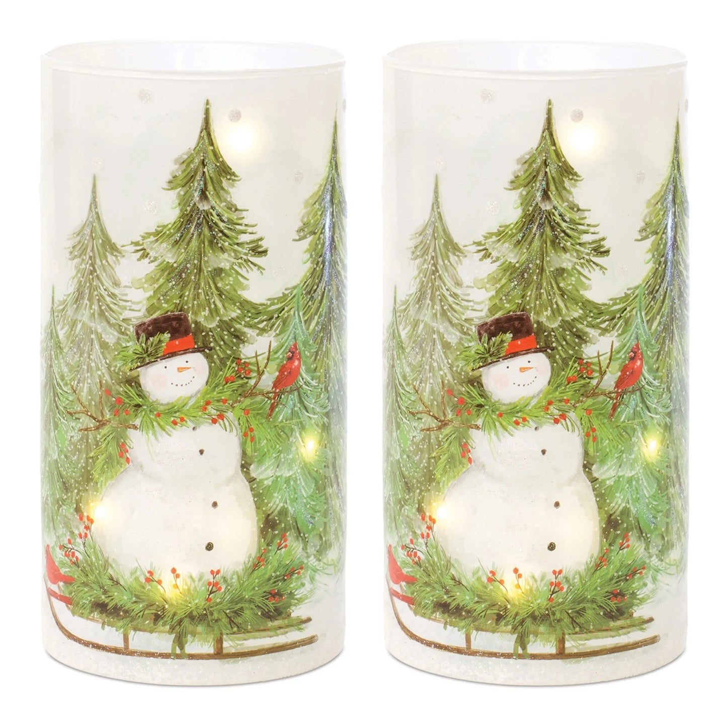 Glass Snowman Candle Holder