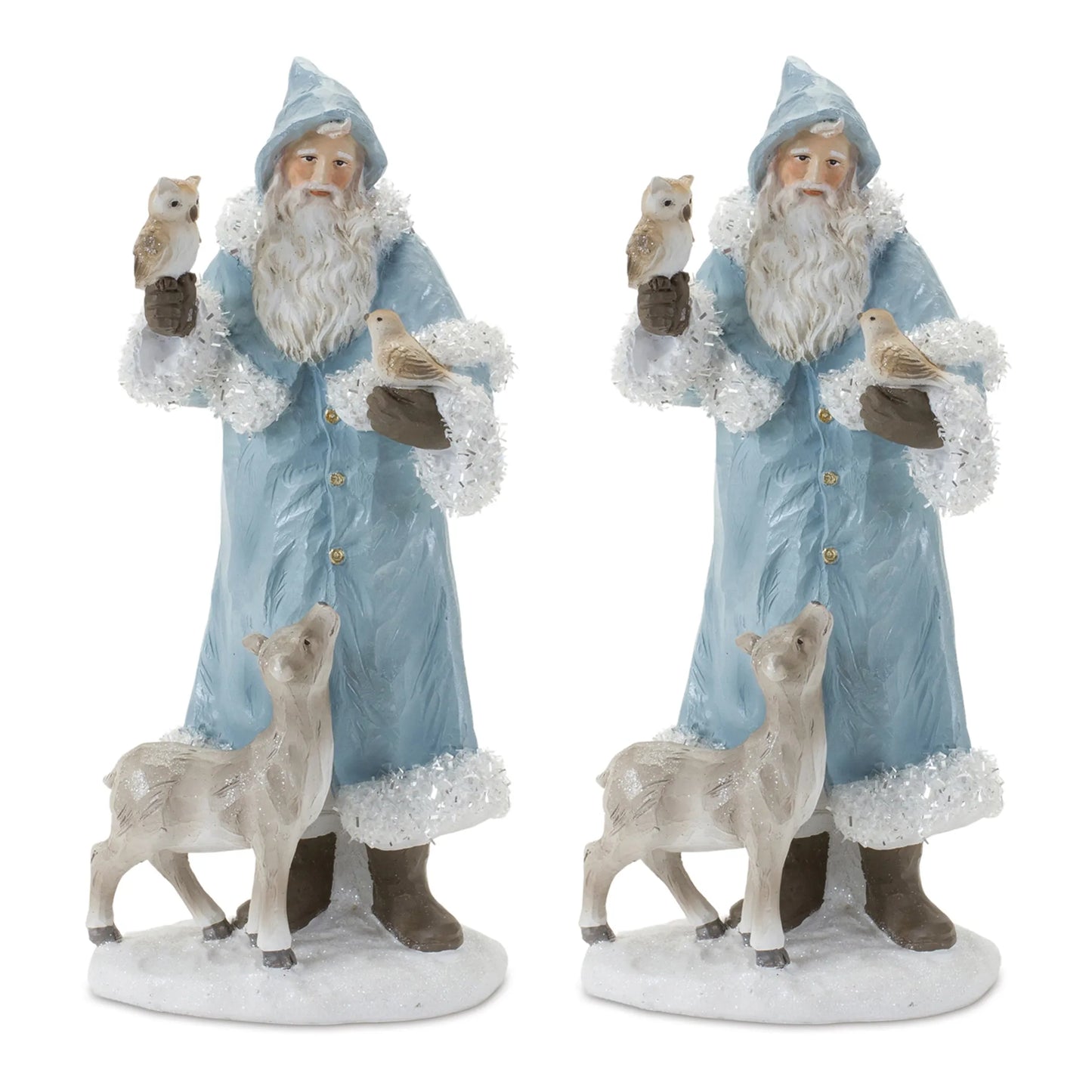 Santa with Woodland Animals Figurine