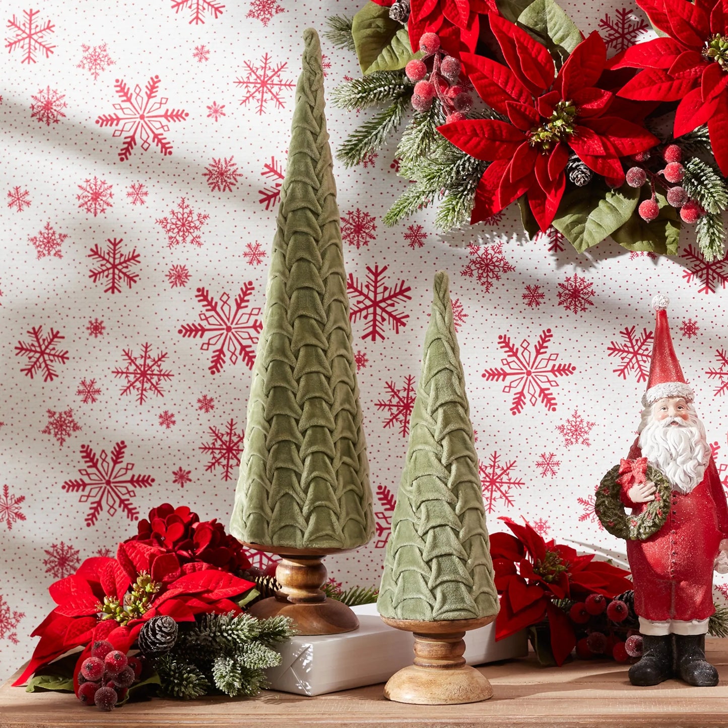 Cone Pine Tree with Woven Design