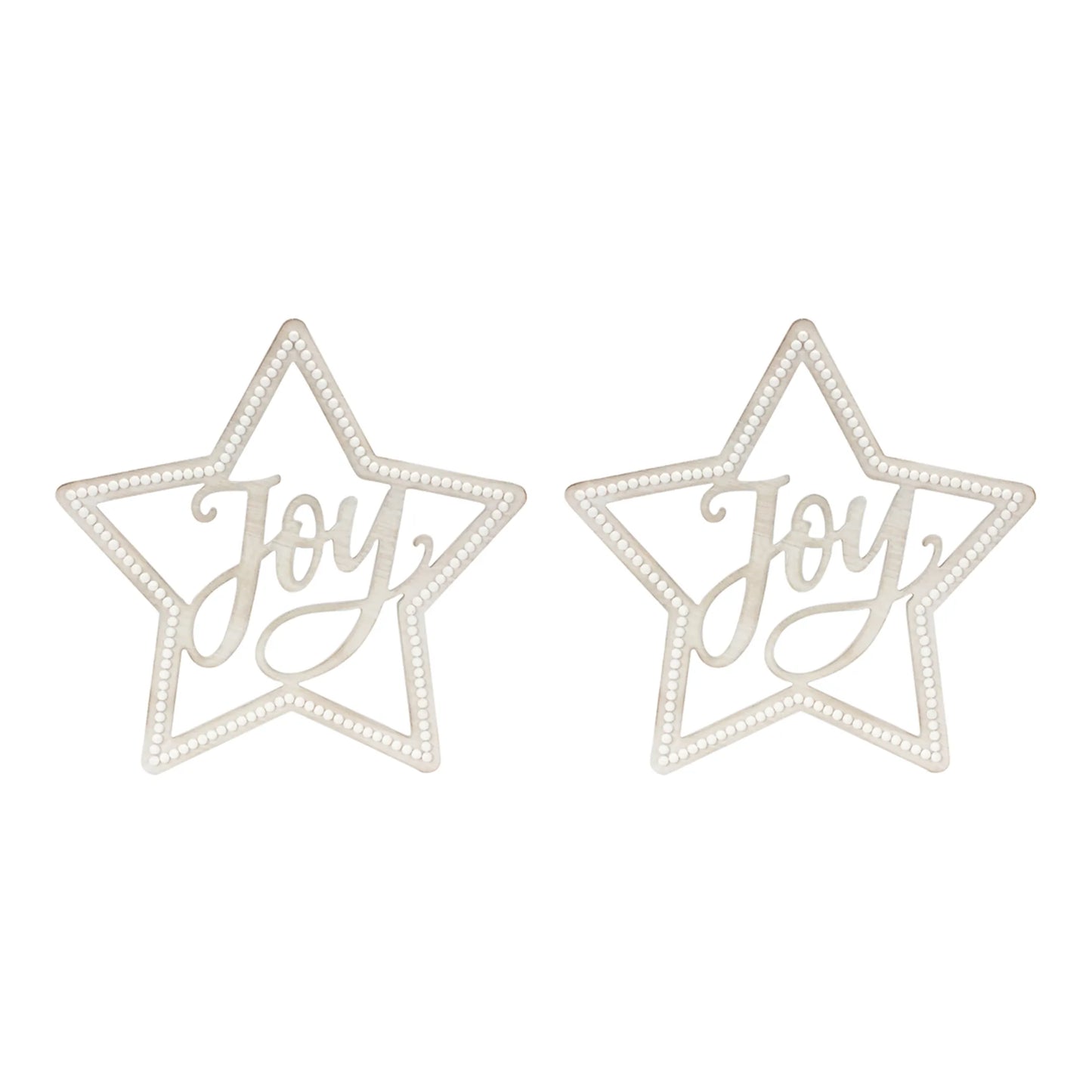 Beaded Wood Star with Joy Sentiment