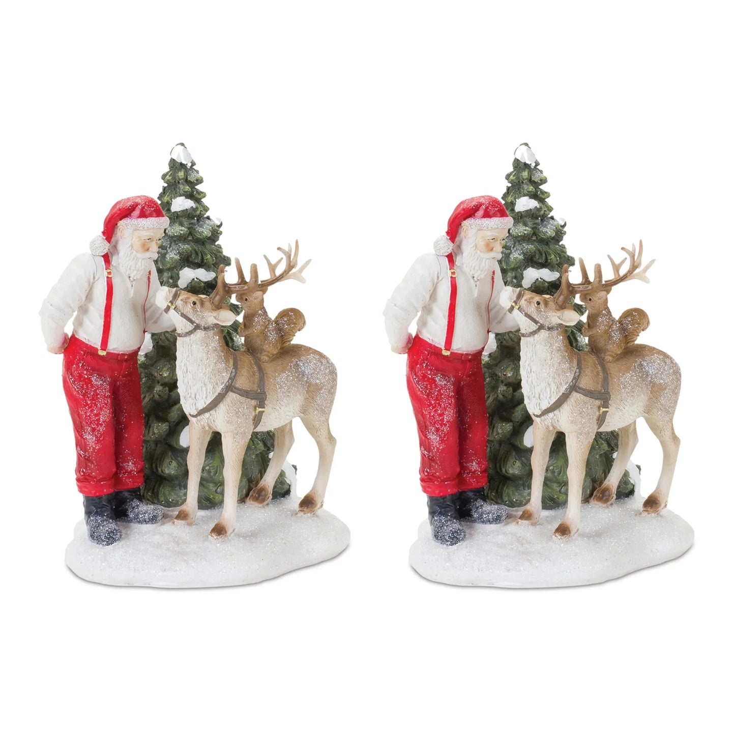 Santa with Woodland Animals Figurine