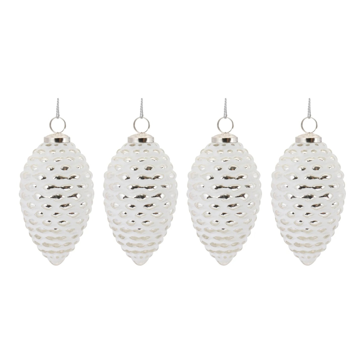 Frosted Glass Pinecone Ornament