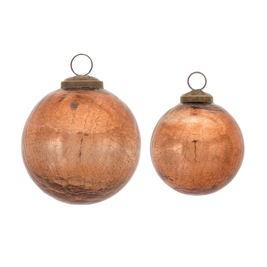 Copper Crackle Glass Ornament