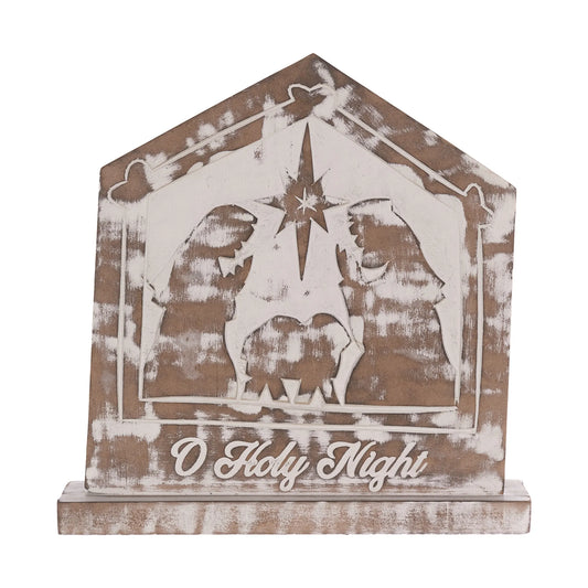 White Washed Nativity Sign