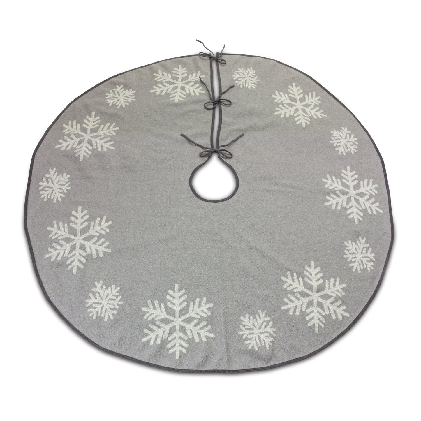 Grey Woven Snowflake Tree Skirt