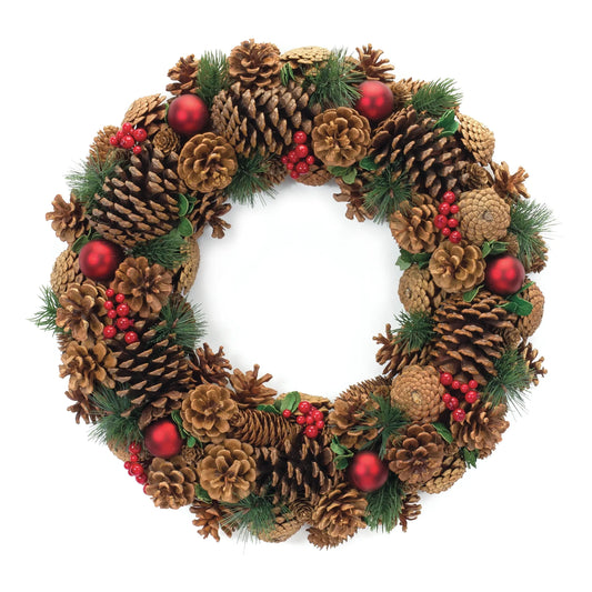 Pine Cone Ornament Wreath