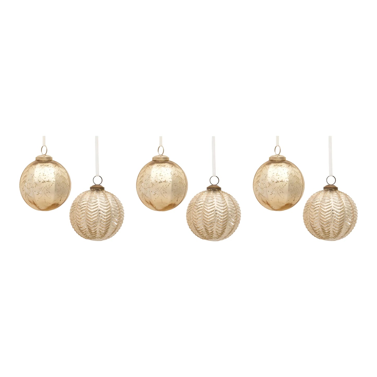 Ribbed Mercury Glass Ball Ornament