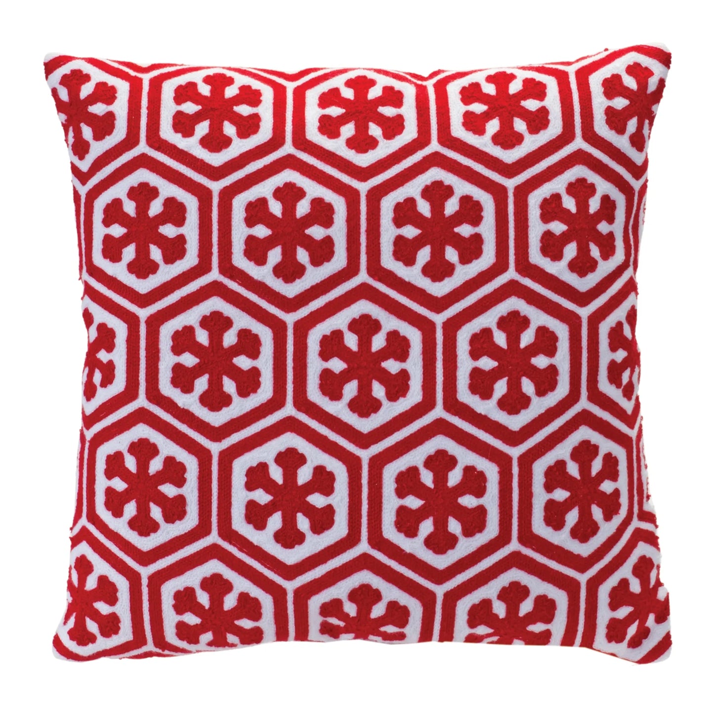 Snowflake Holiday Throw Pillow  - Size: 17"SQ | Pack Of: 1 unit | Materials: Cotton | Décor  style: Traditional