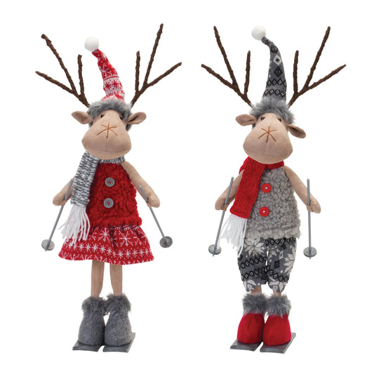 Plush Winter Deer on Skis