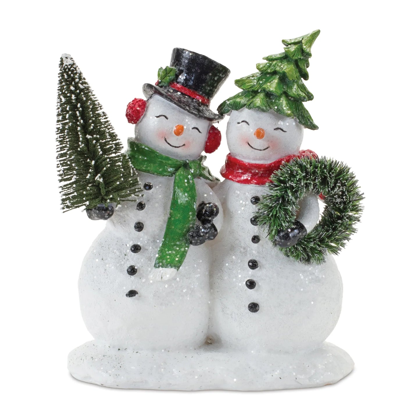 Snowman Couple Figurine