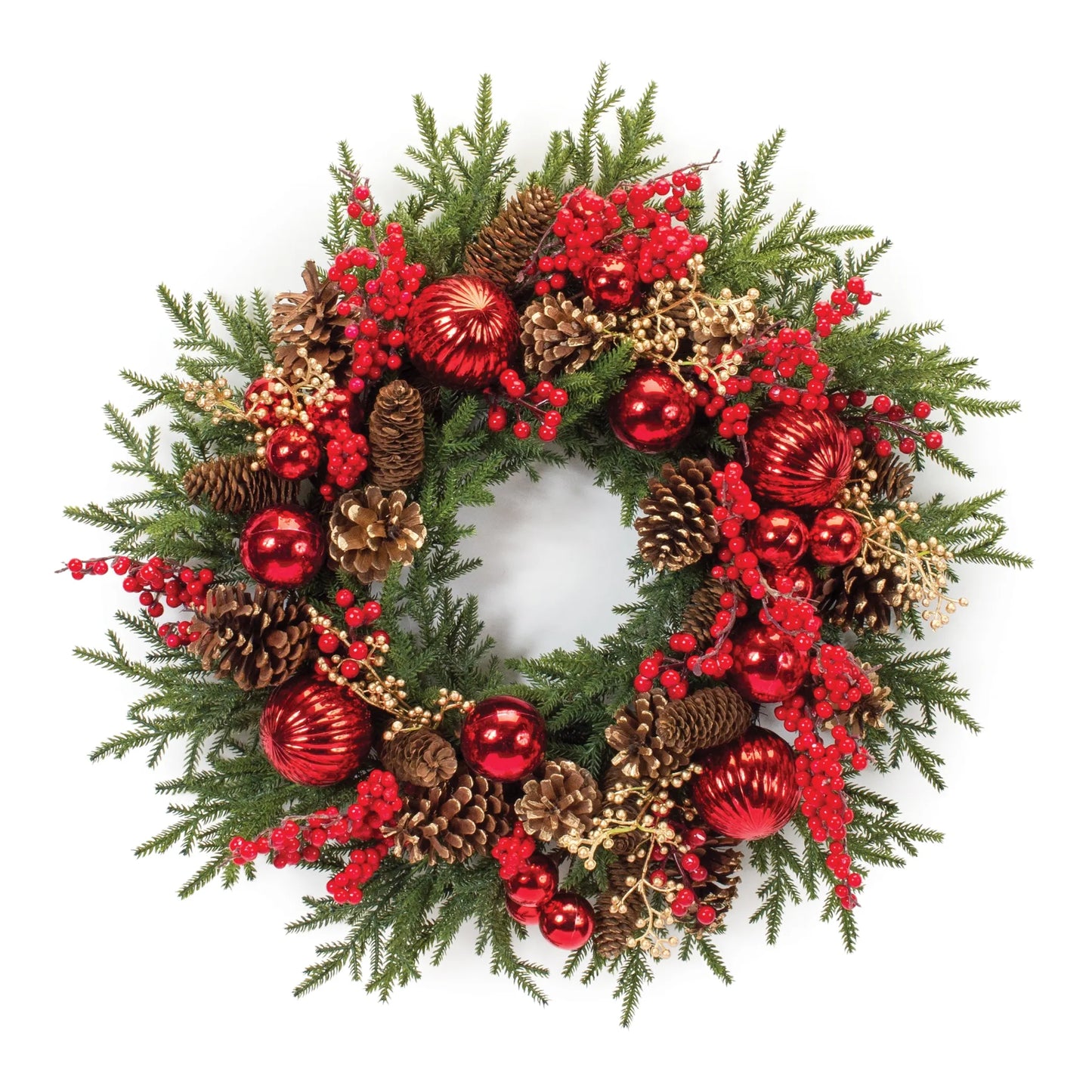 Decorated Pine Berry Wreath