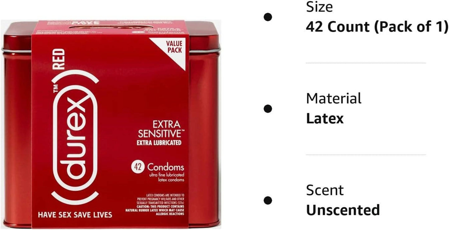 Durex (RED) Condom Extra Sensitive Ultra Fine & Extra Lube