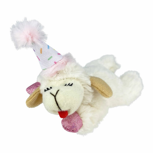 Multipet Lamb Chop w/ Birthday Hat Cat Toy