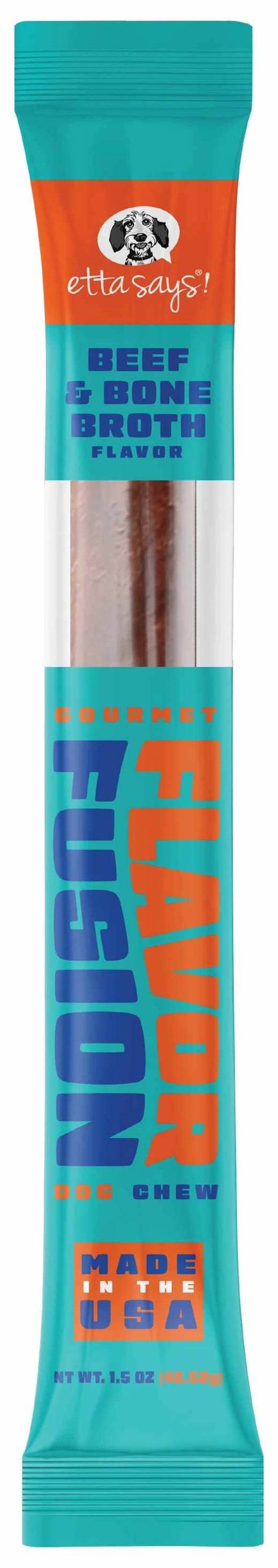 Etta Says! Flavor Fusion Dog Chew Beef and Bone Broth 1.5 oz 12ct