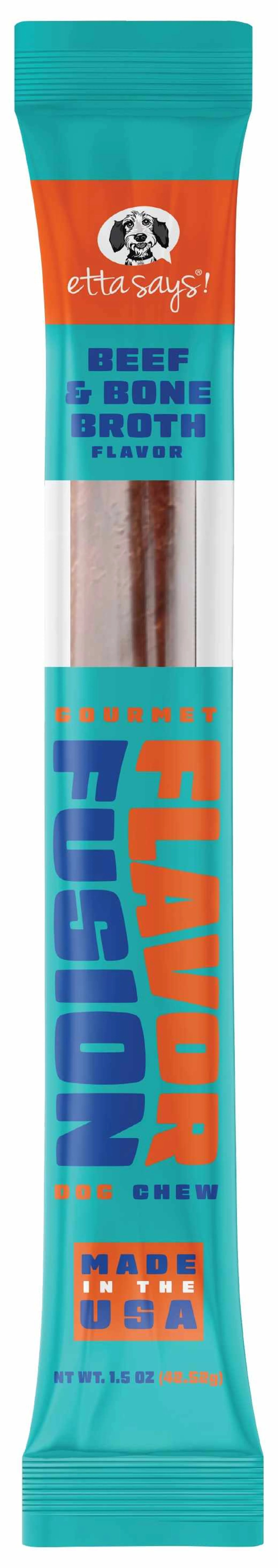 Etta Says! Flavor Fusion Dog Chew Beef and Bone Broth 1.5 oz 12ct