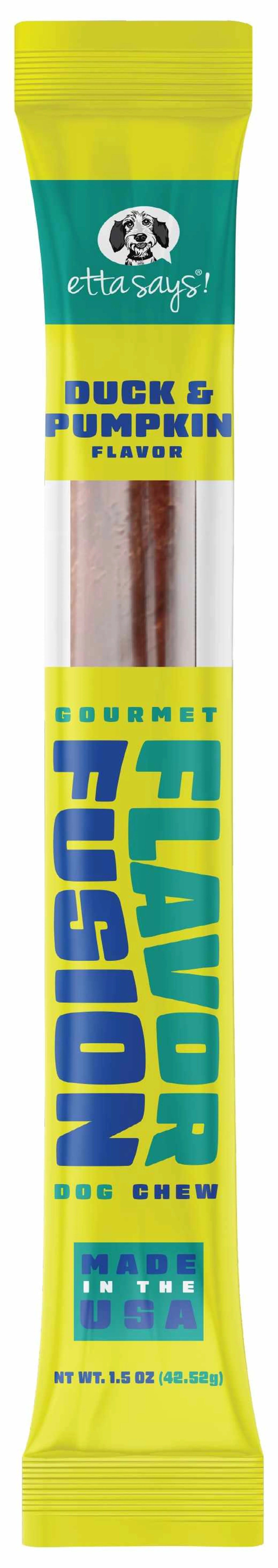 Etta Says! Flavor Fusion Dog Chew Duck and Pumpkin 1.5 oz 12ct