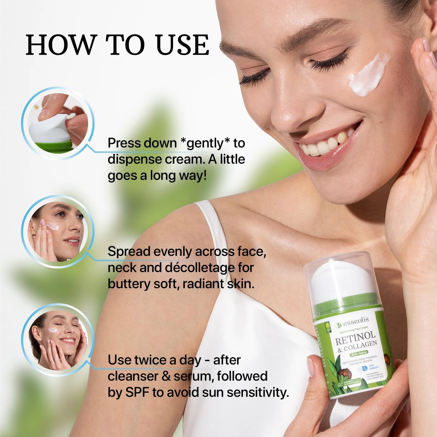 Retinol Cream for Face Anti Aging Face Moisturizer with Collagen & Hyaluronic Acid Day & Night Face Cream for Women and Men