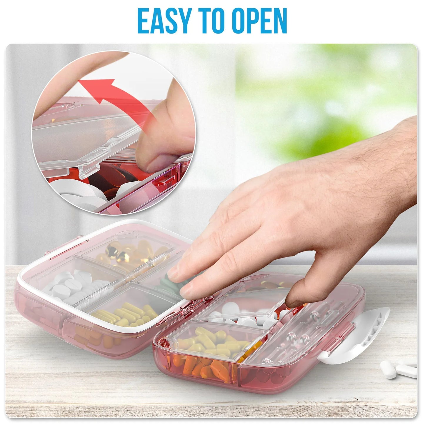 Pill Organizer Airtight Pill Box - Pack Of: 1 | Brand: Bexeen | Size: ONE