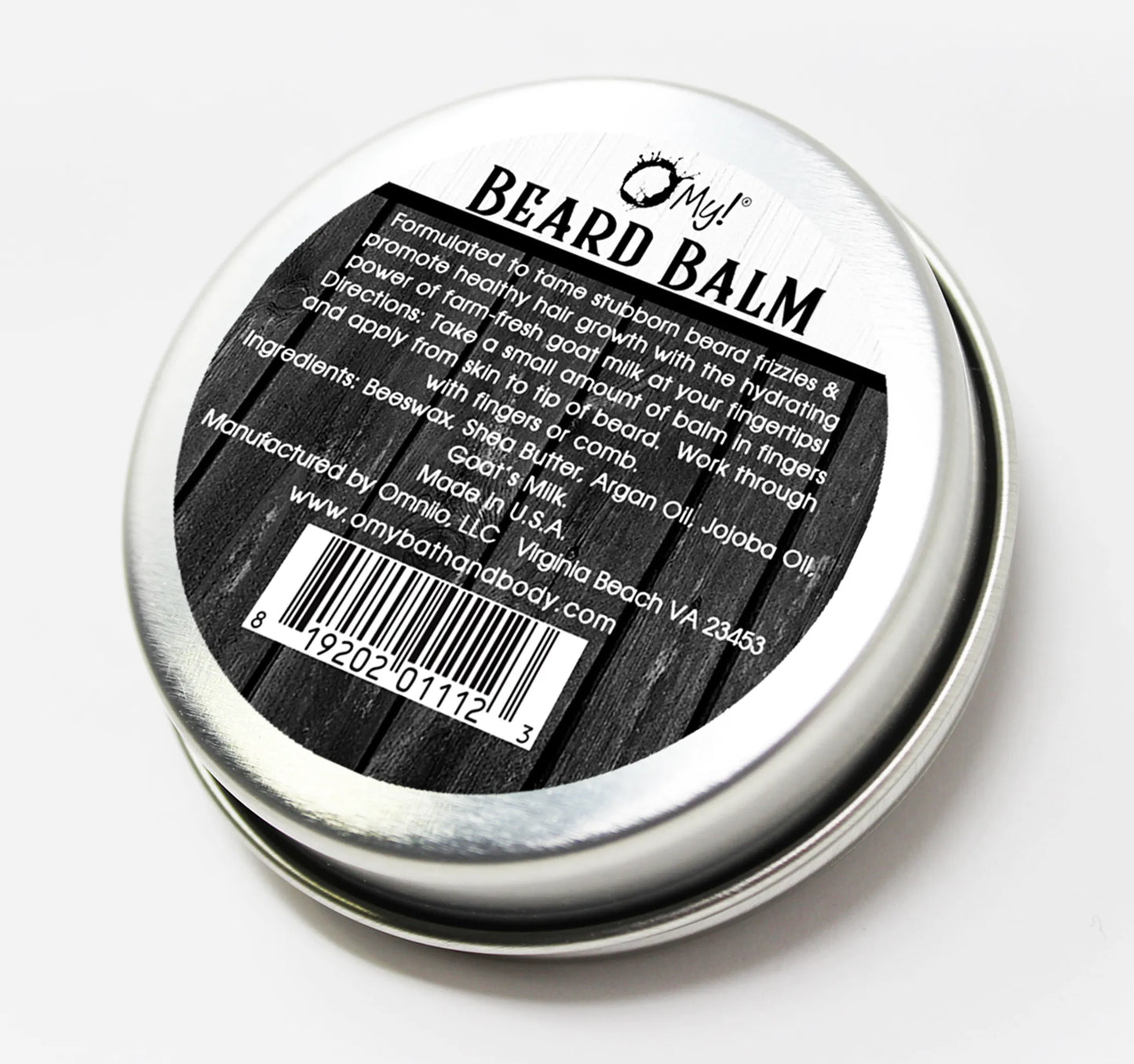 O My! Goat Milk Beard Balm 2oz - Tame those Grizzly Whiskers with a potent combination of Farm Fresh Goat Milk, Vitamins & Minerals - Free of Parabens & More -Handcrafted in USA