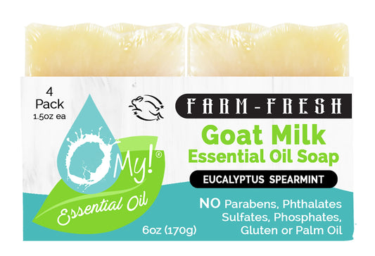 O My! Goat Milk Essential Oil Soap Bar - Made with Farm-Fresh Goat Milk - 100% Pure Essential Oils - Free of Parabens & More - Leaping Bunny Certified - Handcrafted in USA