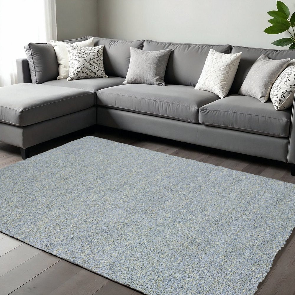 8' Blue Hand Woven Round Rug