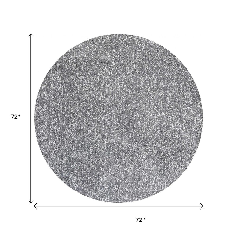 8' Gray Round Hand Woven Area Rug