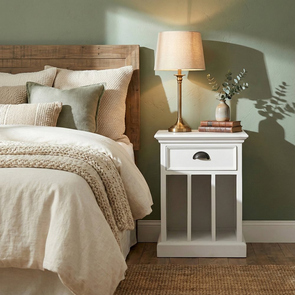 24" Solid Wood and Wood Nightstand